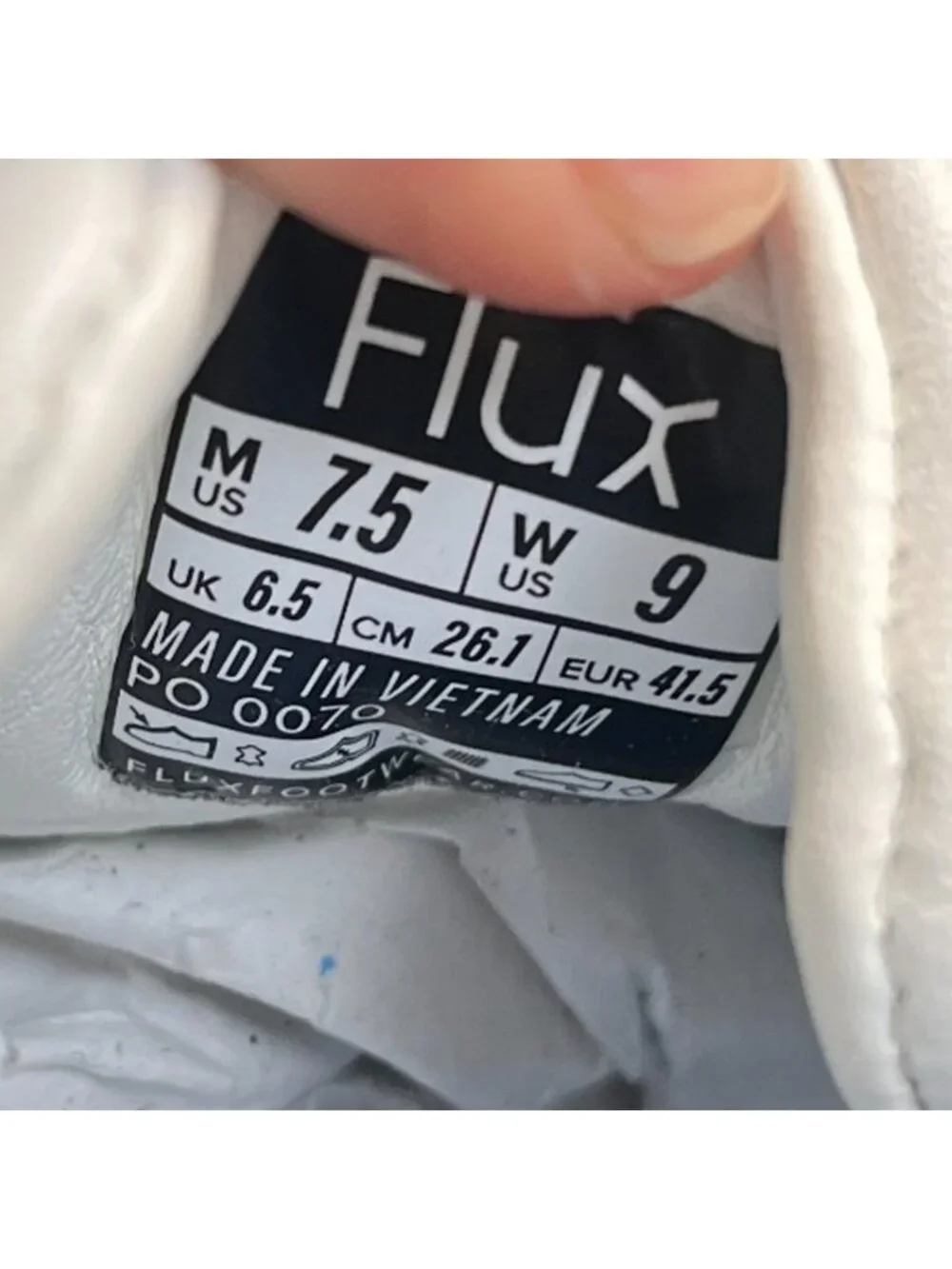 Flux Footwear Adapt Leather Trainer White Womens Size 9 Athletic Shoes Sneakers